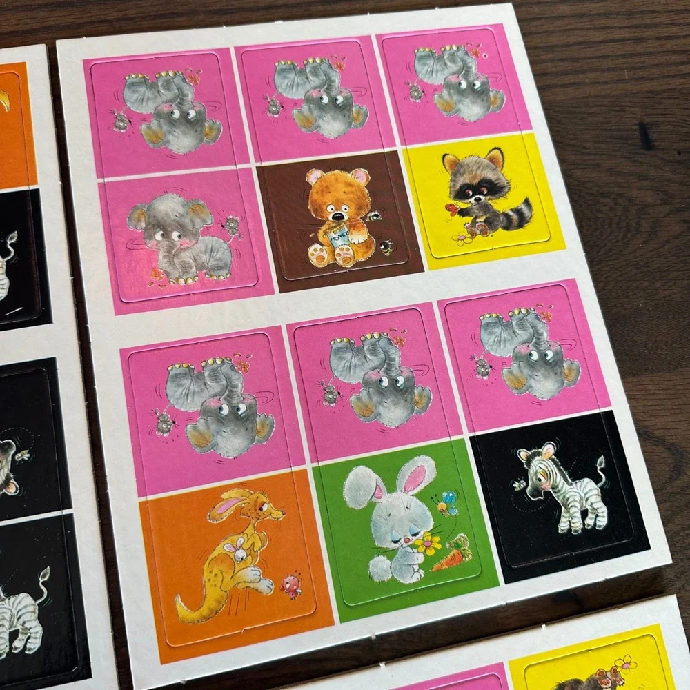 Vintage 1976 Whitman Animal Dominoes Complete Uncut Sheets Retro Kids Game NEW